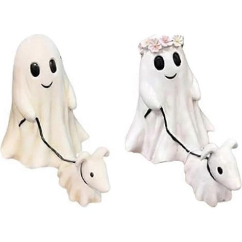 Statue de chien fantôme promenant pour Halloween 2024 (garçon + fille) (1/5)