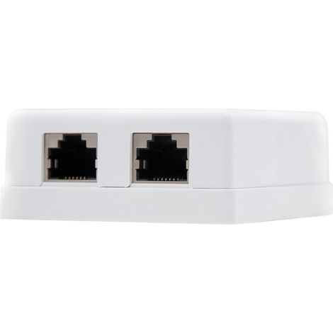 RJ45 Oberfläche RJ45 FTP Cat5e Rosette 2 Buchsen Weiß