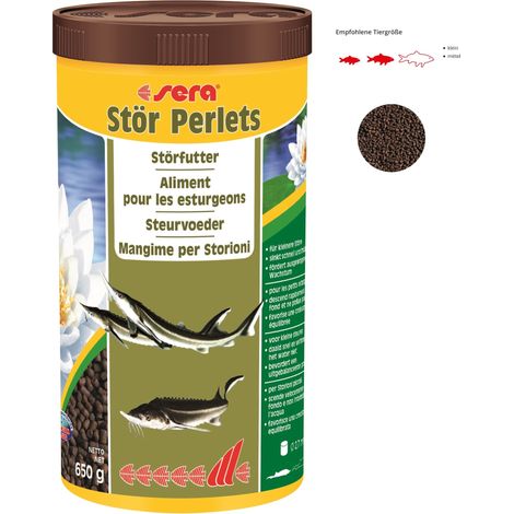Sera Fischfutter Teich Sterlet Pellets für kleinere Störe 1 L Teichfutter (1/2)