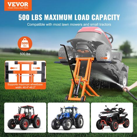 Lève Tondeuse Autoportée avec Grande Capacité de Charge 225 kg, Cric pour Tracteur-tondeuse Hydraulique, Élévateur pour Tondeuse à… (1/5)