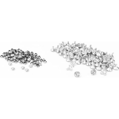 Clous à perçage rapide incrustés de cristaux en tissu, capuchons ronds de 12 mm, adaptés à la décoration artisanale du cuir (2) (1/2)