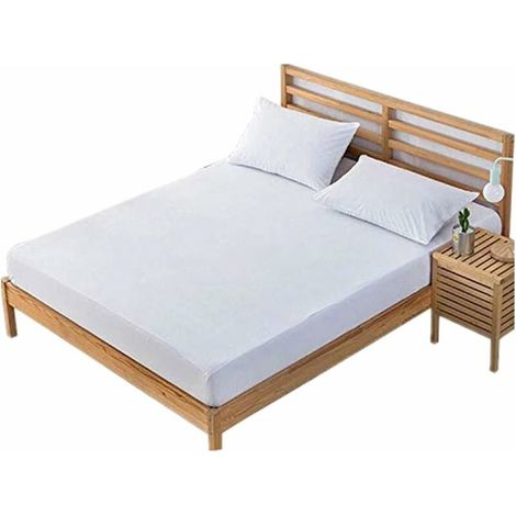 royaluxe - Drap Housse en Coton 90×200 Protection (taie d'oreiller non incluse) Blanc (1/5)
