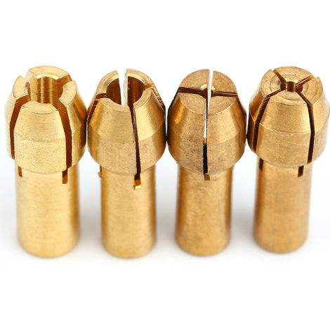 Kit de 4 pièces en laiton pour outil rotatif, adaptateurs et écrous de serrage 1/1.6/2.35/3.2mm, compatible avec outils multifonctions (1/5)