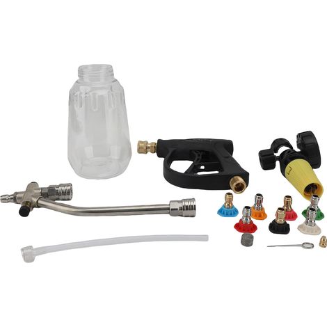 Canon mousse nettoyeur haute pression 7 buses – Connecteur rapide 1/4 pouce 1L double buse pulvérisateur voiture, nettoyage (1/2)