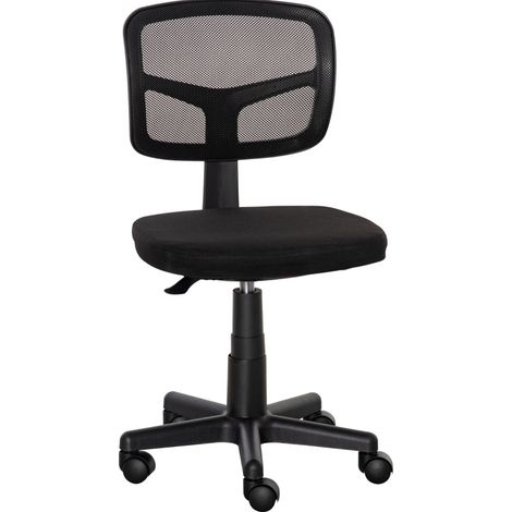 Ergonomischer drehbarer höhenverstellbarer Bürostuhl aus schwarzem Mesh ohne Armlehnen MODENUIT (1/5)
