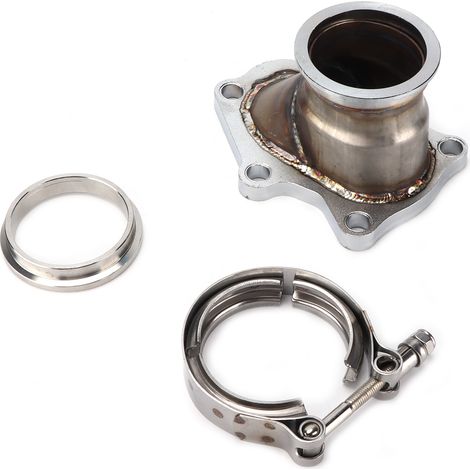 Adaptateur de bride de tuyau d'échappement à 5 boulons vers collier en V de 2,5 pouces pour turbocompresseur TD04, référence 14412AA451 (1/5)