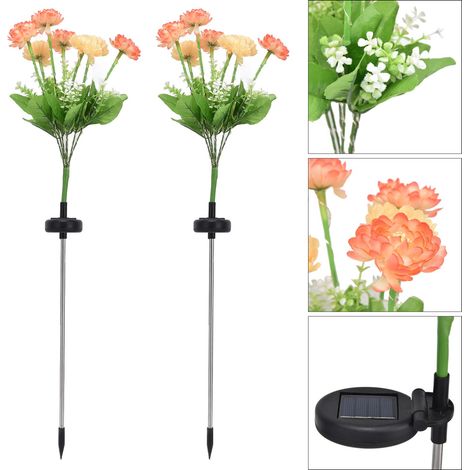 Lot de 2 lampes solaires LED pour jardin, terrasse, pelouse, allée. (1/5)