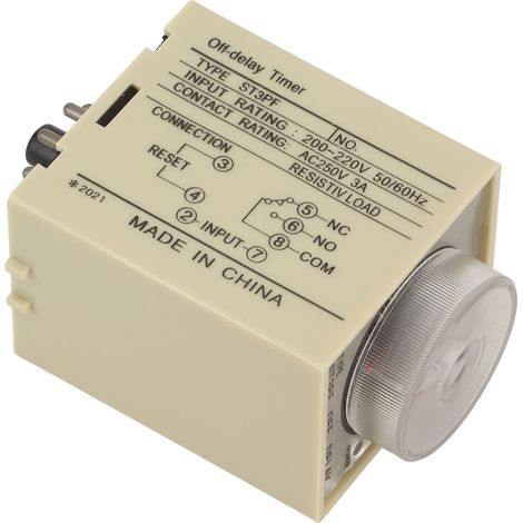 Zeitrelais mit einstellbarer Ausschaltverzögerung, AC 200–220 V, ST3PF, Zubehörteil 6S (1/5)