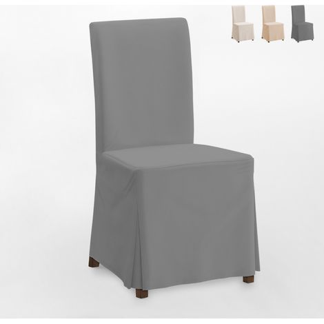 Fodera copertura per sedia Comfort lavabile lunga - Grigio