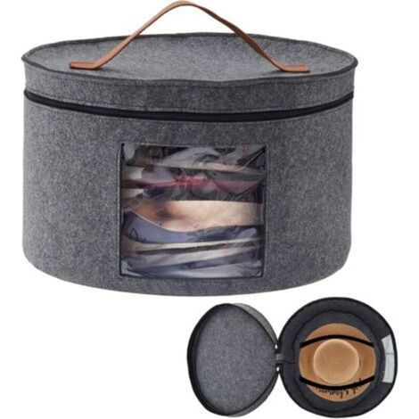 Boîte À Chapeaux - 43 X 25 Cm - Pliable Avec Couvercle Et Ceinture Élastique - Pour Rangement Maison Ou Voyage - 1 Pièce (1/5)