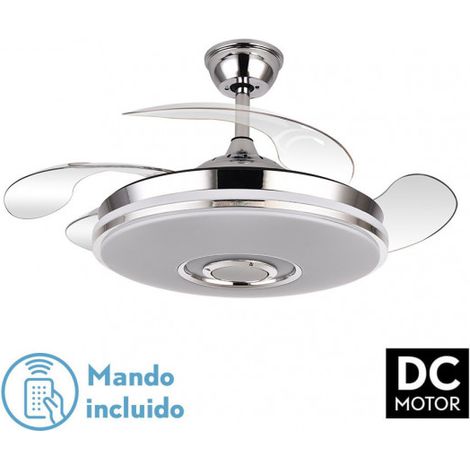 DC Noto 72W Chrom-Deckenventilator mit Bluetooth (1/2)