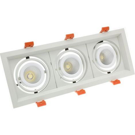 Foco Downlight LED 3x10W CREE-COB Direccionable Madison LIFUD (UGR 19) Corte 295x110 mm 5000K Blanco Frío (1/5)