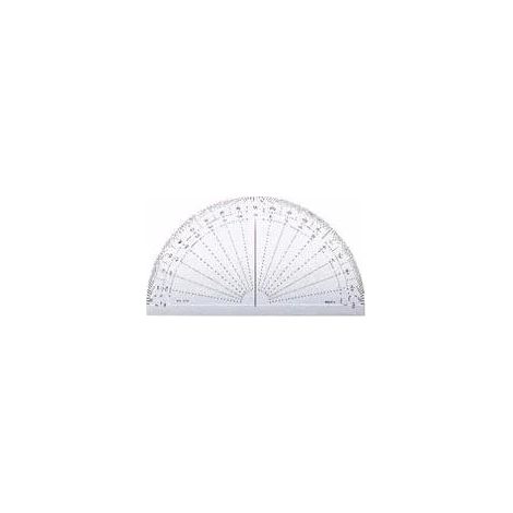 Transportador semicircular Minerva transparente 10 cm precision