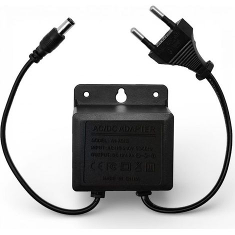 Alimentatore 12V 2A Stabilizzato Impermeabile per Telecamere CCTV LED 5.5x2.1