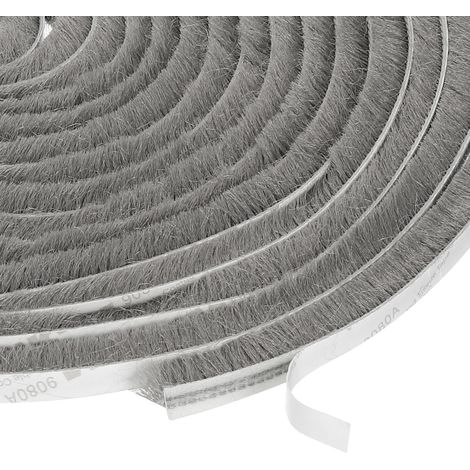 Joint brosse adhésif d'étanchéité 5/16" x 1/4" x 49 ft — Bande brosse pour portes, fenêtres coulissantes et placards — Gris (1/4)
