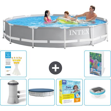 Prism Frame Pool Rund - 366x76 cm - 7-teilig S178