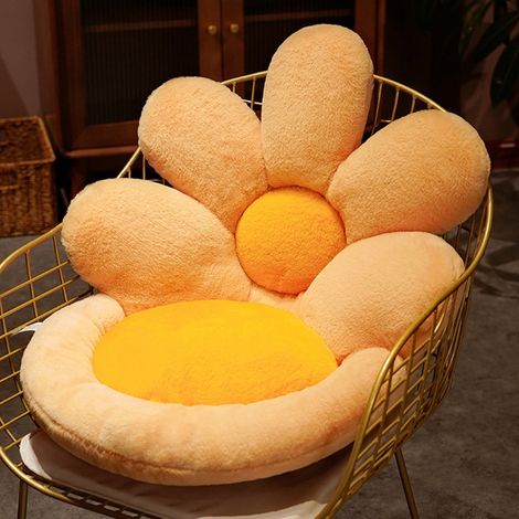 Coussin Fleuri Avec Dossier - 50x50x50 cm - En Polyester - Pour Intérieur Salon Chaise Canapé Tatami Fenêtre - 1 Pièce (1/5)