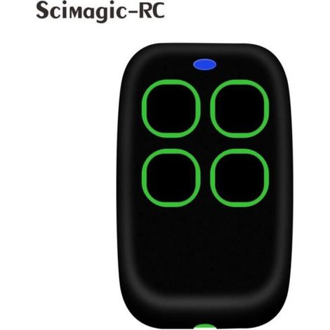 Télécommande de porte de garage - SMG - SMG-256GREEN - Multi-fréquence 280-868MHz - 4 canaux - Clonage facile