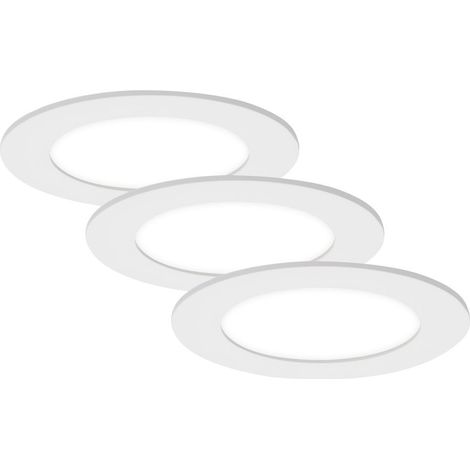 LED Einbauleuchte Badleuchte 3er Set IP44 7W weiß Kunststoff Ø12 cm Briloner