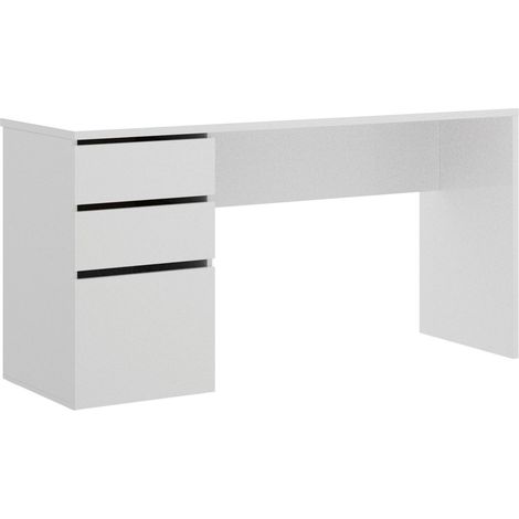 SHIRO Mesa Escritorio 2 cajones 1 puerta blanco brillo (1/3)