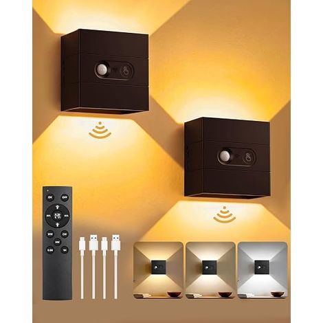 Apliques de pared con sensor de movimiento y mando a distancia (1/5)