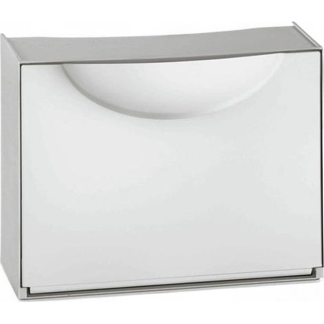 Scarpiera componibile modulare bianco grigio con apertura a ribalta capienza 3 paia dimensioni 51x39x19 cm (1/5)