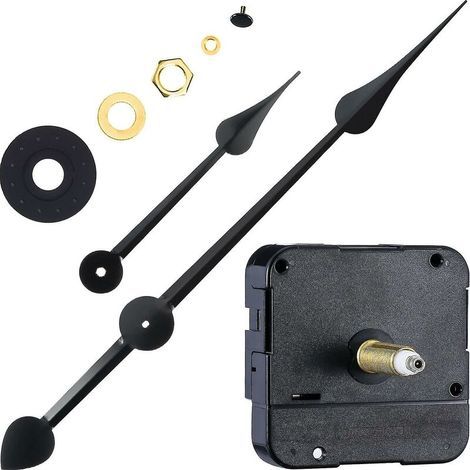 Moteur d’horloge à haut couple avec axe long – Kit complet 1 unité, aiguilles en forme de bêche de 7 pouces pour cadran mural (1/5)