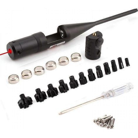 Calibrateur laser en alliage d'aluminium, sans rotation, avec adaptateur réglable et 12 adaptateurs inclus. Voyant rouge. (1/4)