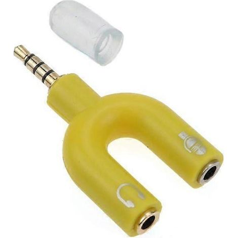 Adaptateur répartiteur audio stéréo 1 vers 2 en forme de U pour casque/microphone 3,5 mm (1/5)