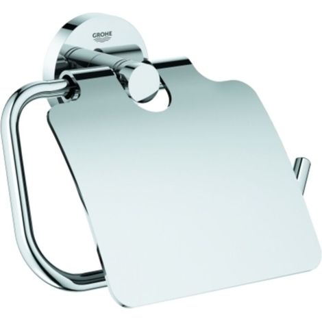 Metallener Toilettenpapierhalter mit verchromtem Deckel