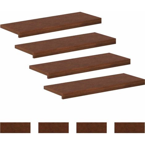 Nez de marche 8 pièces 80 x 30 x 2 cm Marron foncé vidaXL