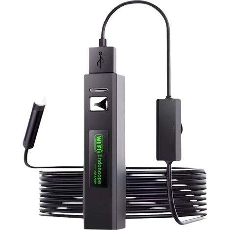 Endoscopio WiFi 8 mm enfoque automático 5 MP (Android/iPhone) – Cable rígido – 5 m