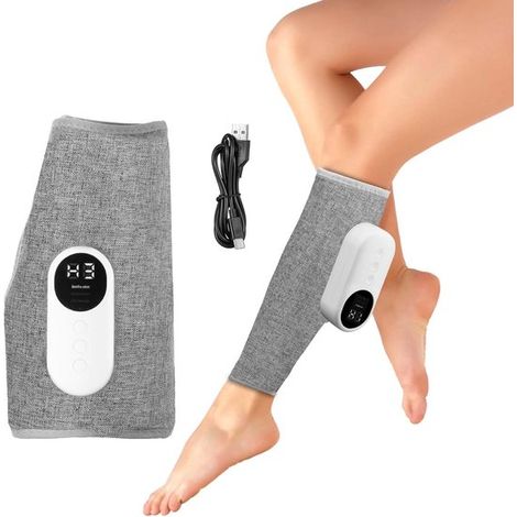 Beinmassagegerät – Waden-/Armmassagegerät – Muskelentspannung – Wärmefunktion – 3 Intensitätsstufen – Grau