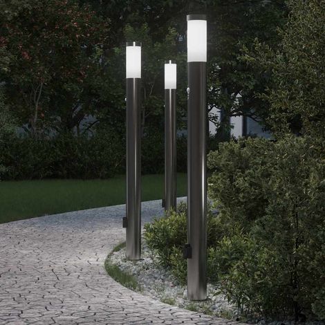 vidaXL Lampioni a dissuasore con sensore e presa 3 pz 110 cm IP44 (1/5)