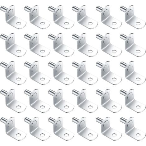 30 Stück Metall-Regalhalterungen, 5 mm L-förmige Winkelverbinder für Möbel, Schränke, Regale und Bücherregale