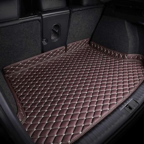 Kofferraumwanne mit erhöhtem Rand für Mazda CX-5 (2017–2023), Leder-Kofferraummatte, Schutzwanne – hundefreundlich und wasserdicht, Zubehör 25-2 Kaffee (1/5)