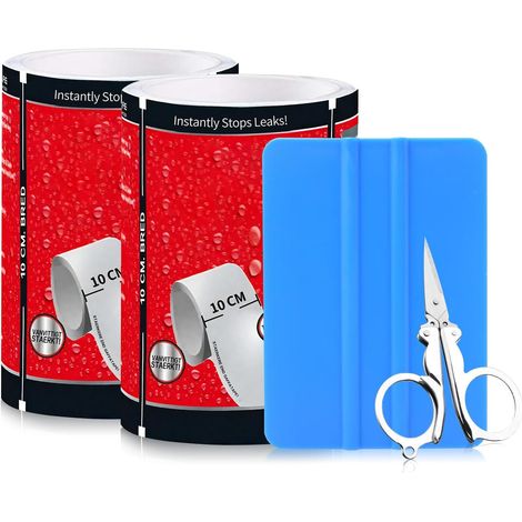 Kit de réparation de Piscine - 10 cm × 150 cm - Adhésif sous-Marin - Kit de réparation de lit d'eau pour Film de Piscine, Bateau Gonflable, Matelas pneumatique et lit à Eau, Ruban adhésif (1/5)