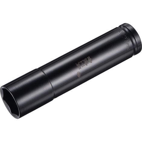 Douille Impact 27mm 1/2" Empreinte Profondeur Traité thermiquement douille à choc CR-V Acier 150mm Longueur 6 points Dimensions métriques (1/5)