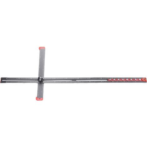 Ortviai Règle de perçage 120 cm en aluminium anodisé – Équerre réglable 0-90° avec 8 curseurs coulissants et niveaux à bulle