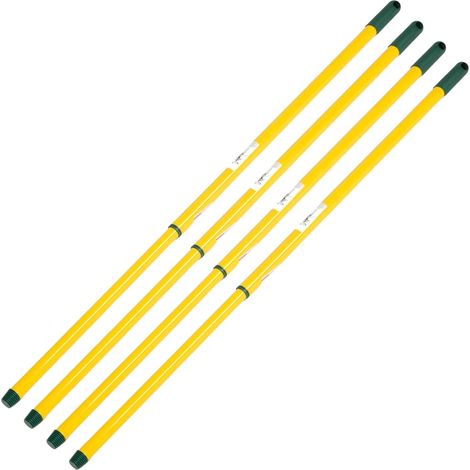 4 manches télescopiques 80-130 cm jaune/vert filetage allemand