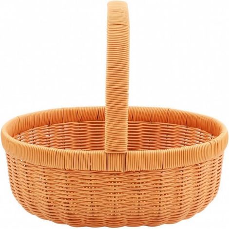 Oval Basket with Practical Handle, Medium 34 × 27 × 13 cm, Total Height 31 (1/5)