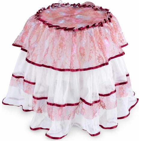 Housse de protection pour friteuse, avec dentelle, rose (彩霞仙子01款) (1/5)
