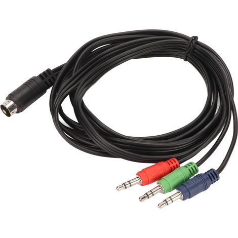 Câble adaptateur audio Mini DIN vers 3 prises CC 3,5 mm à 9 broches, prêt à l'emploi, pour haut-parleur, amplificateur et instrument de musique. (1/5)