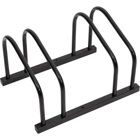 Porte-vélos en acier noir, pouvant contenir deux vélos. (1/5)