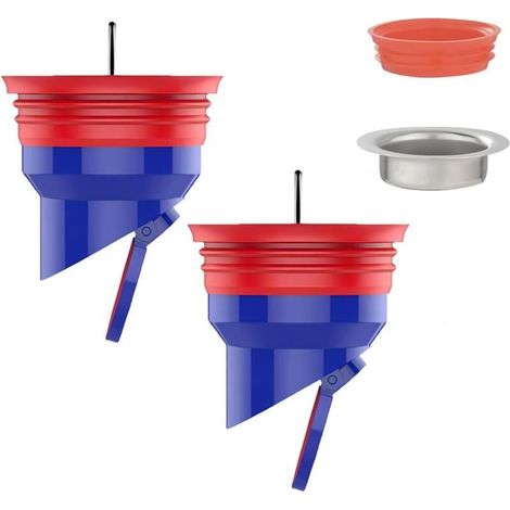 Bonde de douche anti-odeurs Qrity (2 unités), en silicone, avec dispositif anti-refoulement, noyau anti-odeurs universel de 40 tubes (1/4)