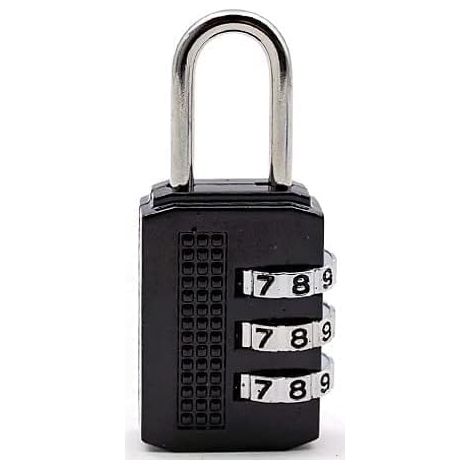 Cadenas à combinaison sans clé à 3 chiffres, facile à paramétrer pour une mini-boîte, noir. (1/5)