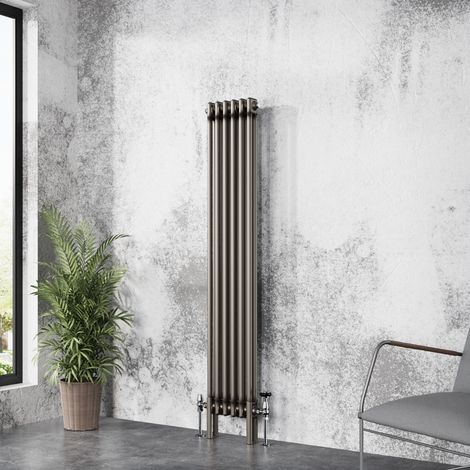 Traditional Cast Iron Style Radiator Raw Metal Central Heating 2 Column 1500x290mm