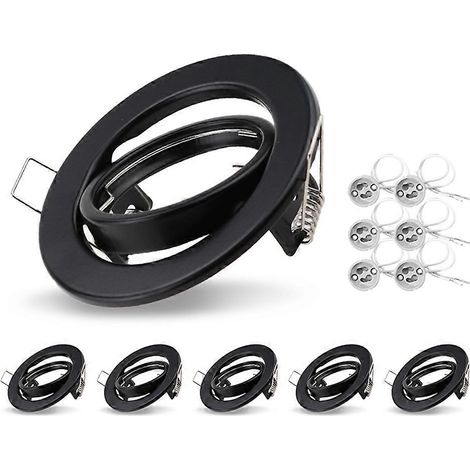 Cadre de spots LED encastrablesréglableavec douille MR16diamètre de découpe 70 mmnoir. (1/5)