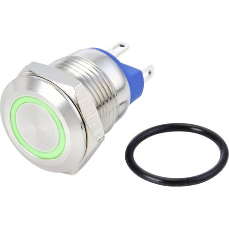 TRU COMPONENTS TC-10090900 GQ12-AF-10E/J/G/24V/S Interrupteur antivandalisme 48 V/DC 2 A 1 x Off/(On) à rappel vert IP6 (1/2)