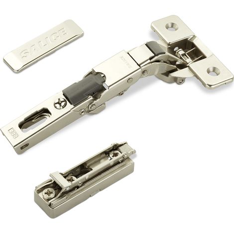 2 x Salice Universalscharniere 110° Bohrbild T45 Push Open für abgerundete, überfälzte und profilierte Türen mit Linear-Montageplatte Höhe 6 mm Exzenterverstellung, Scharnierarmabdeckung (1/5)